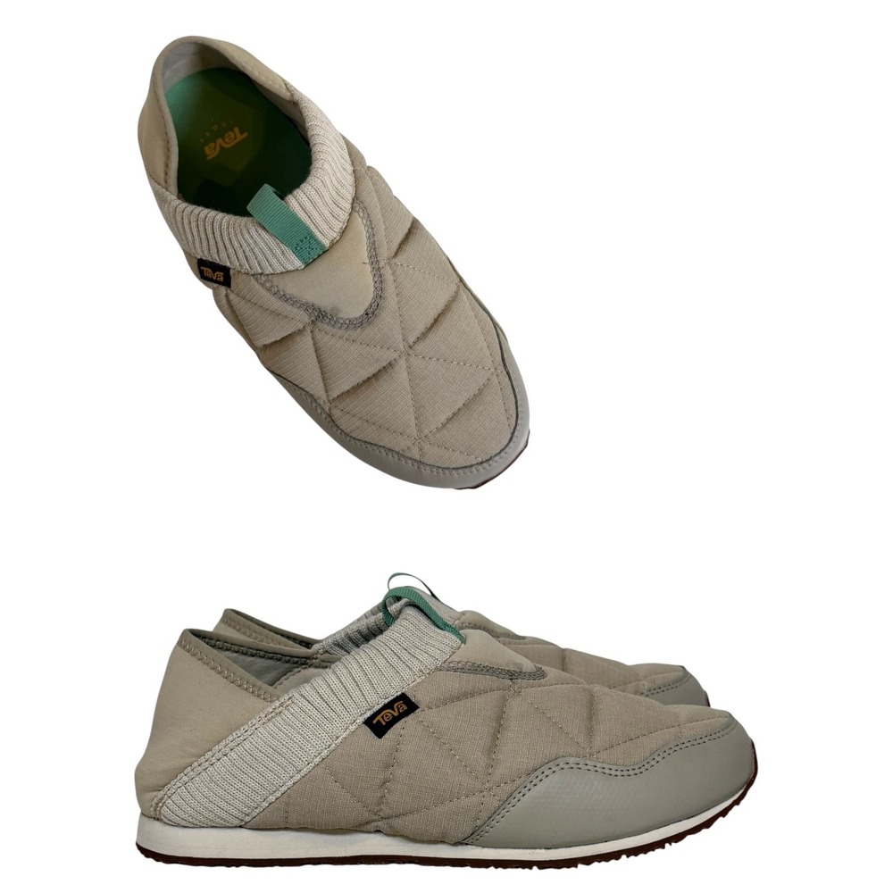 Teva ReEmber Sand Dune Beige Quilted Slip On Sneakers 1125471 Women's Size 8